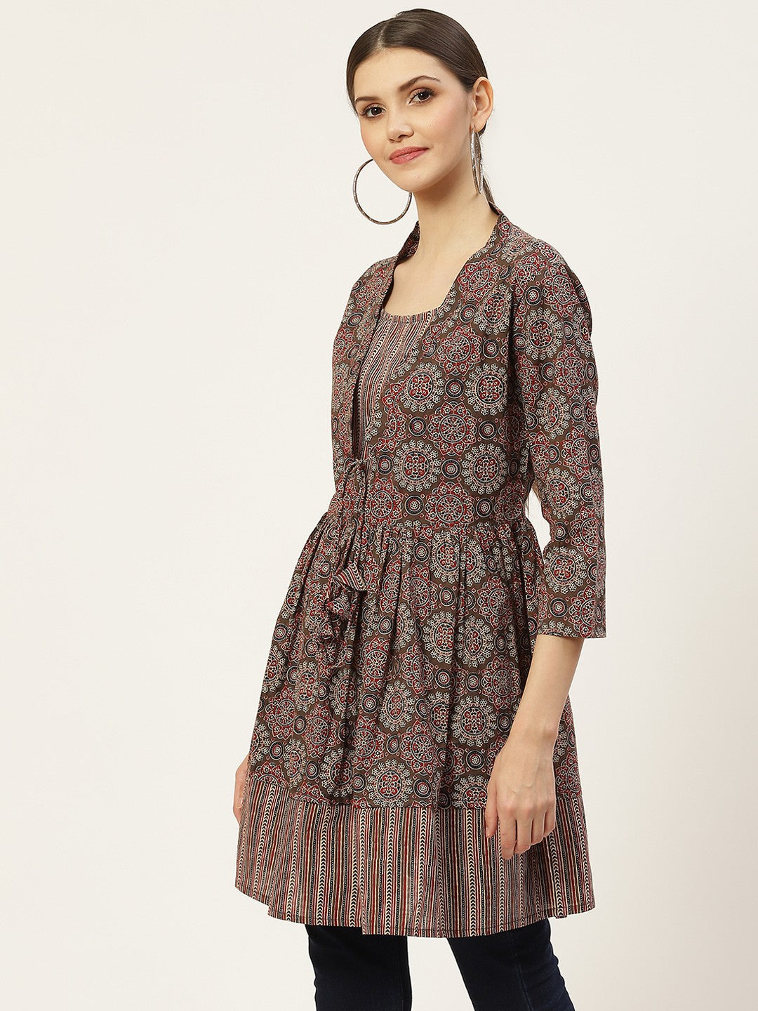 Cotton Printed Regular Multicolor Top