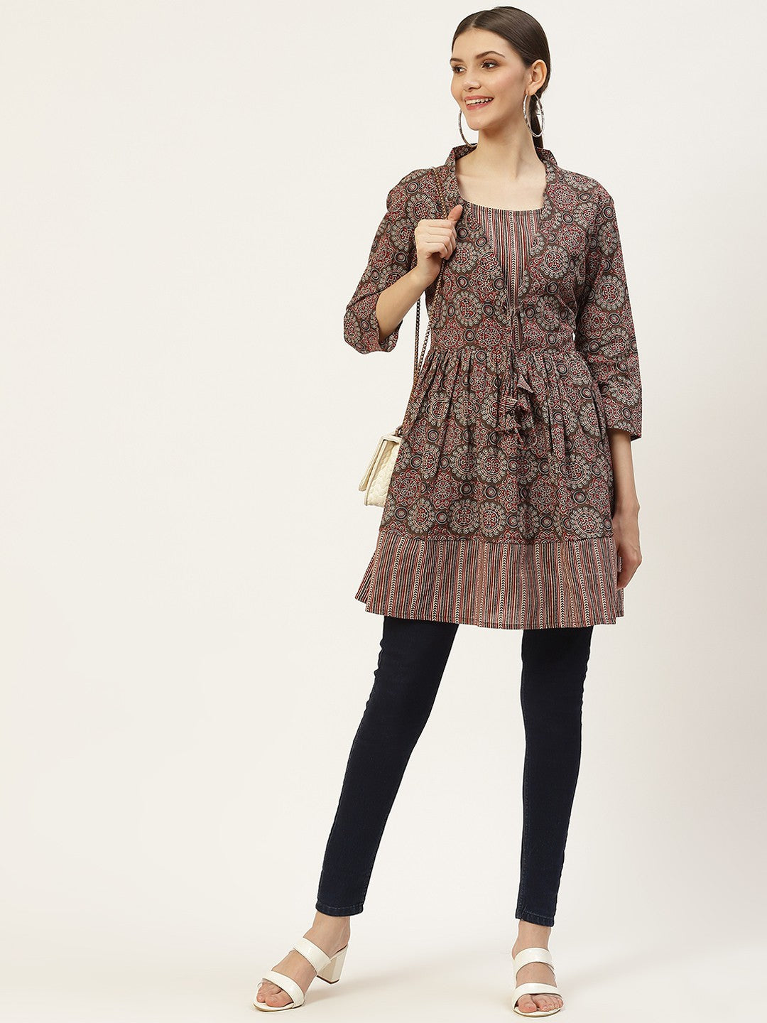 Cotton Printed Regular Multicolor Top