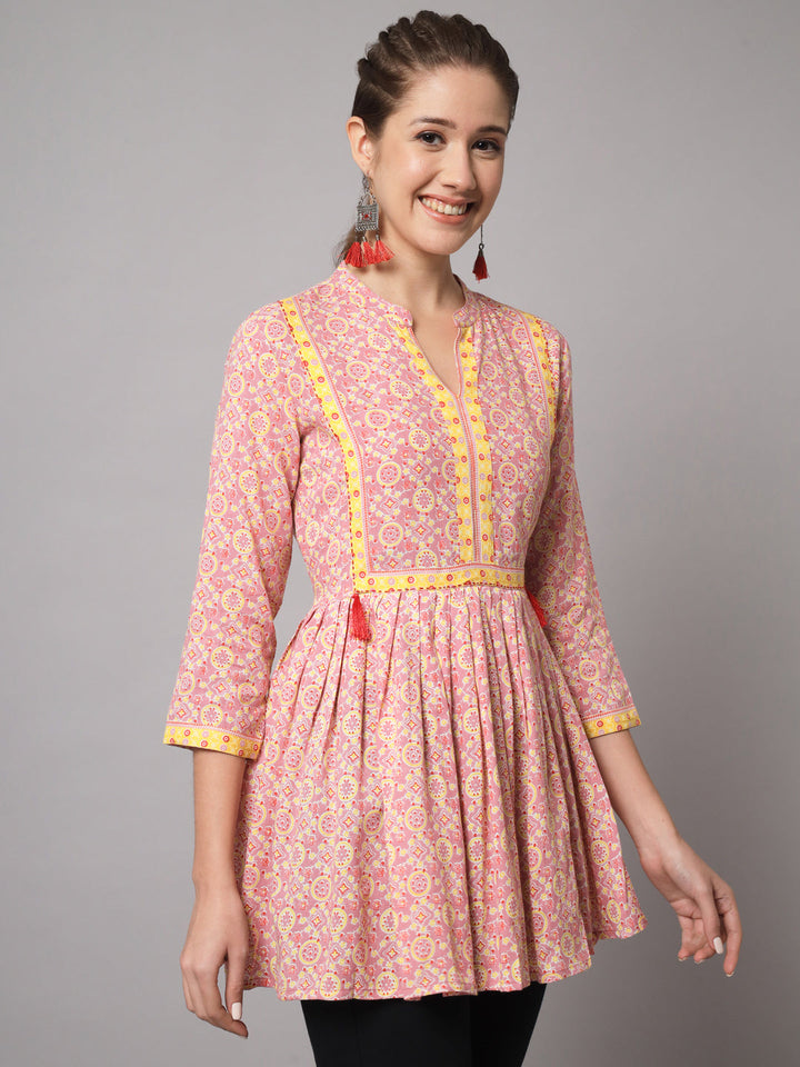 Rayon Printed Flared Top