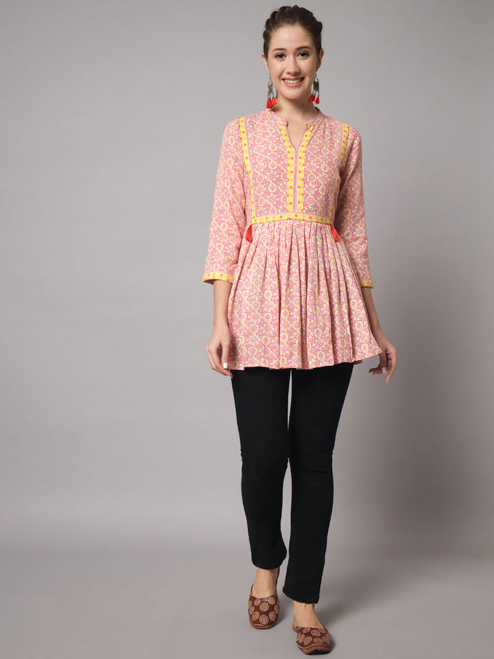 Rayon Printed Flared Top