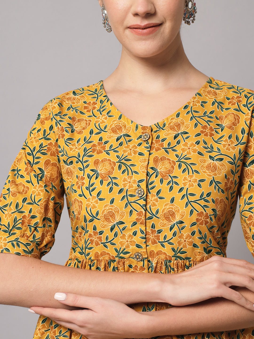 Cotton Printed Flared Top