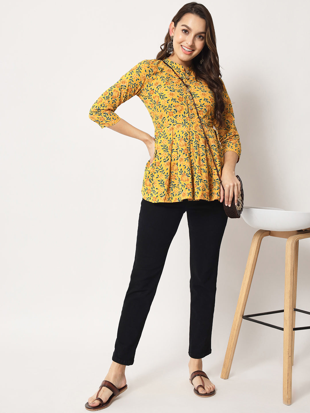 Cotton Printed Flared Top