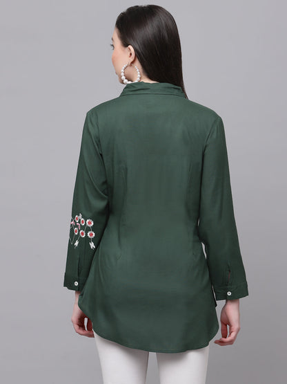 Stylish Rayon Embroidered Top