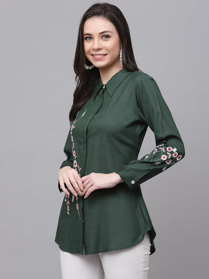 Stylish Rayon Embroidered Top