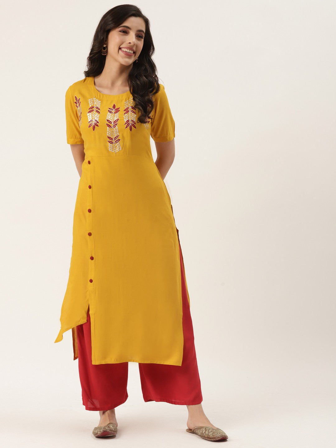 Kbz yellow embroidered kurta – wholesale manufacturer & exporter from India
