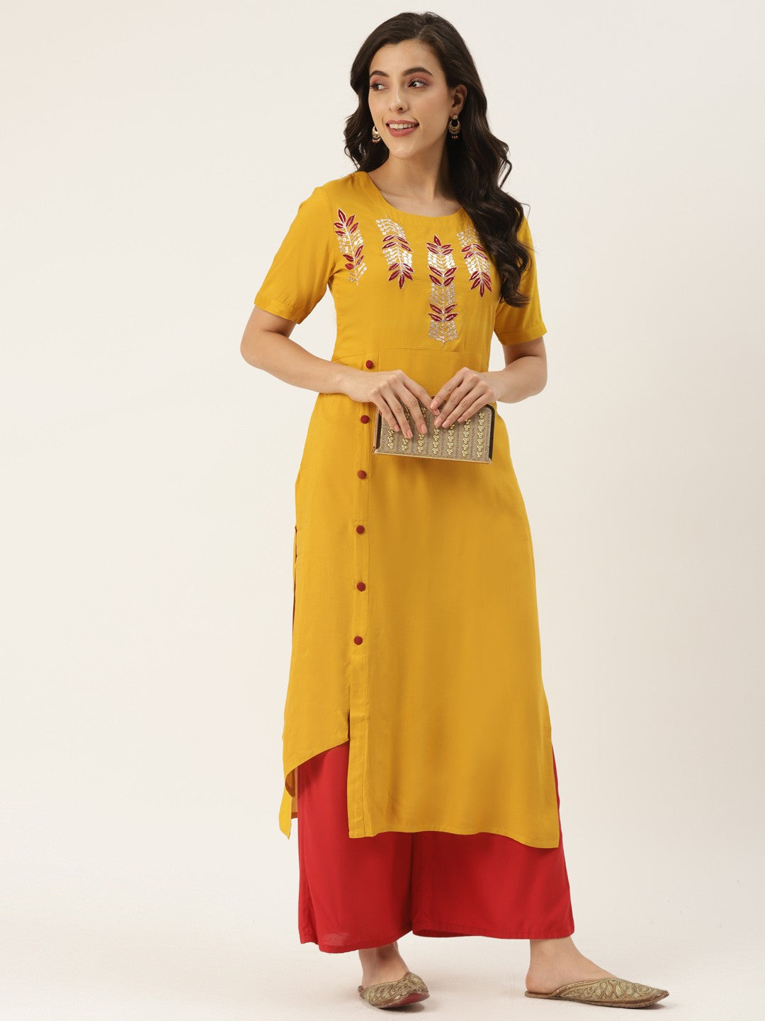 A-Line Embroidered Kurta