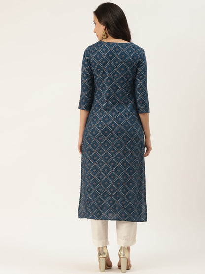 Straight Bandhani Kurta
