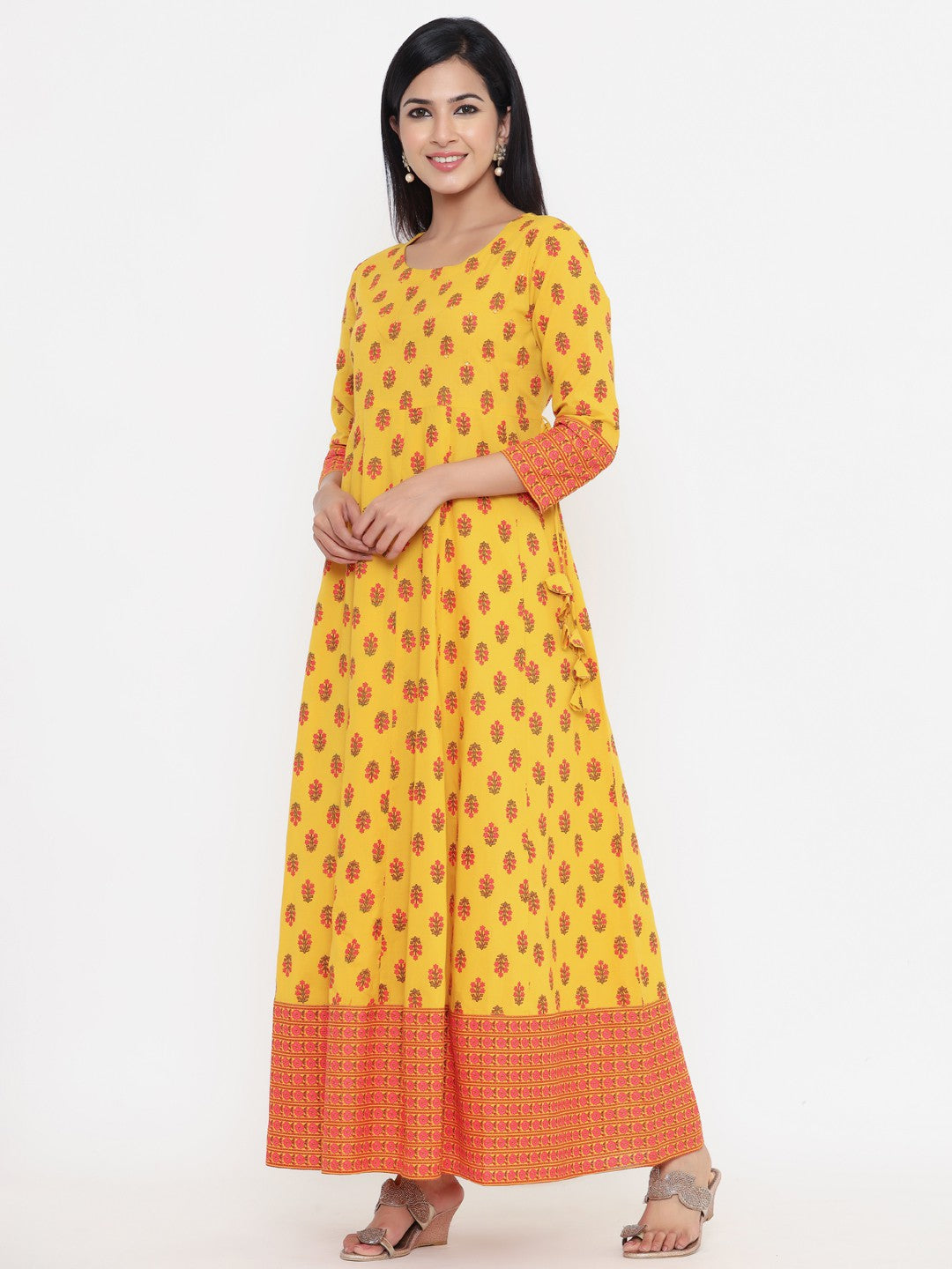 Kbz yellow floral kurta – wholesale manufacturer & exporter from India