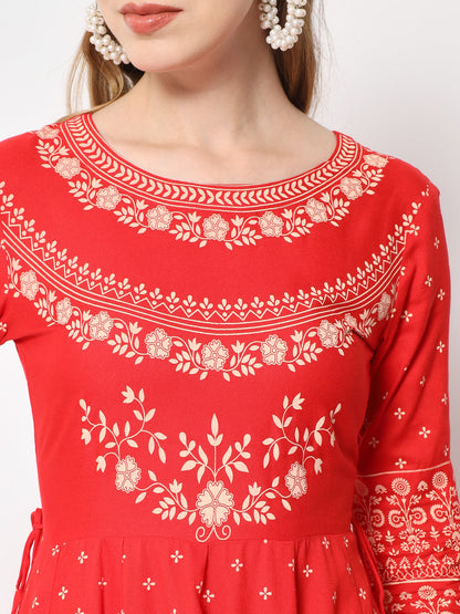 Rayon Printed Anarkali Kurta