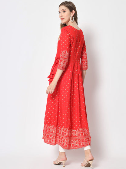 Rayon Printed Anarkali Kurta