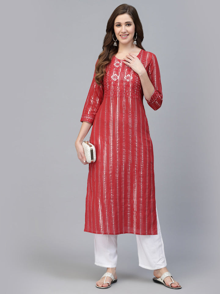 Kbz red cotton printed kurta – wholesale manufacturer &amp; exporter from India
