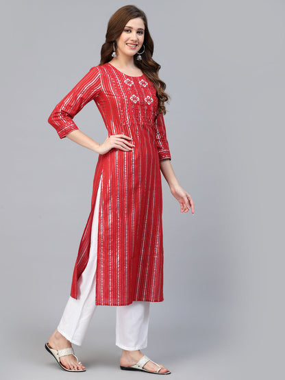 Cotton Printed Straight Kurta