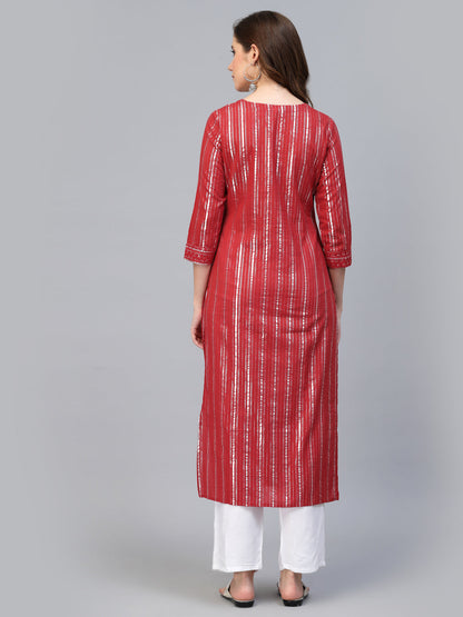 Cotton Printed Straight Kurta