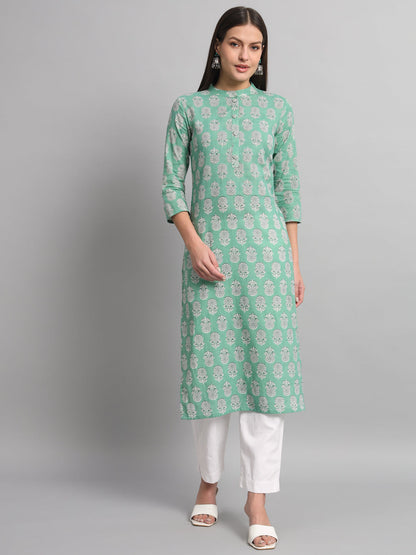 Cotton Printed Straight Kurta