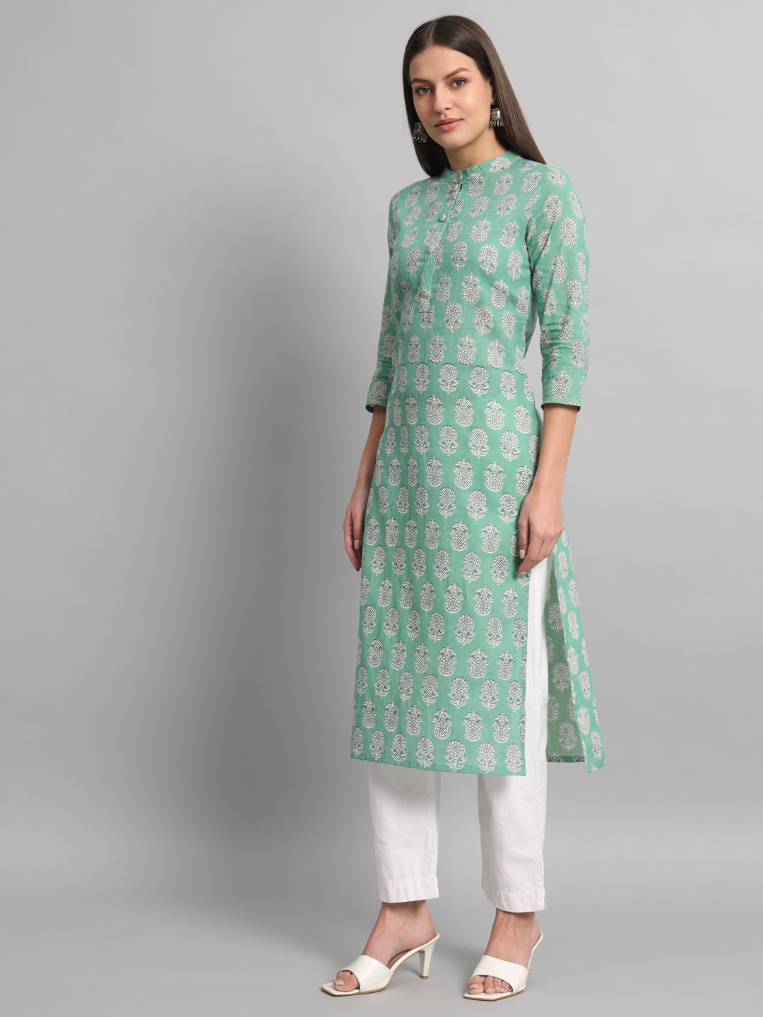 Cotton Printed Straight Kurta