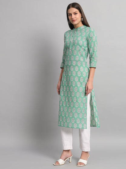 Cotton Printed Straight Kurta