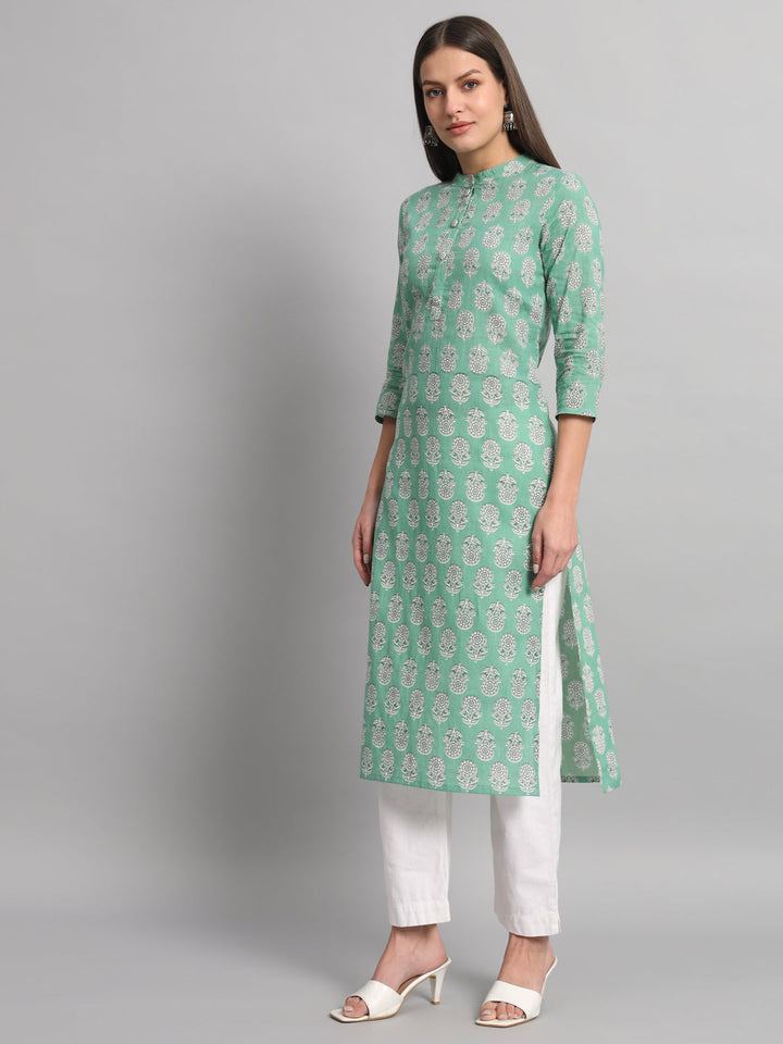 Cotton Printed Straight Kurta