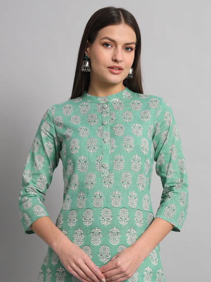 Cotton Printed Straight Kurta
