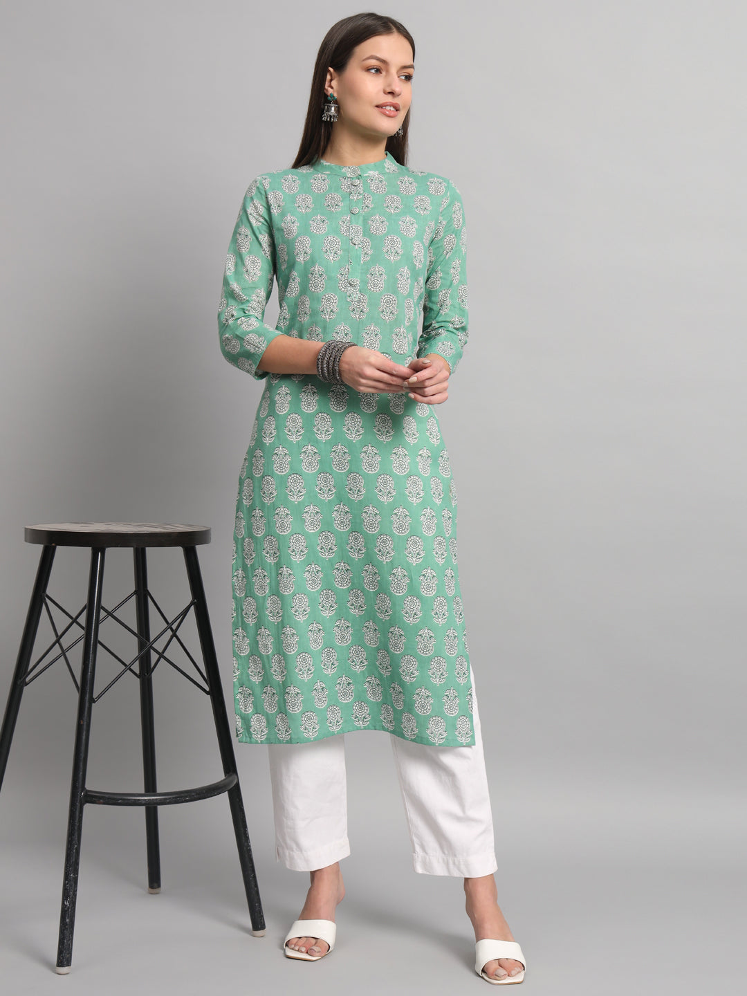 Cotton Printed Straight Kurta