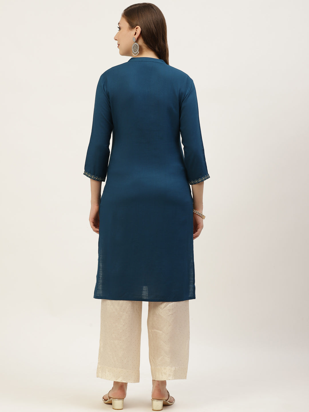 Rayon Embroidered Straight Kurta