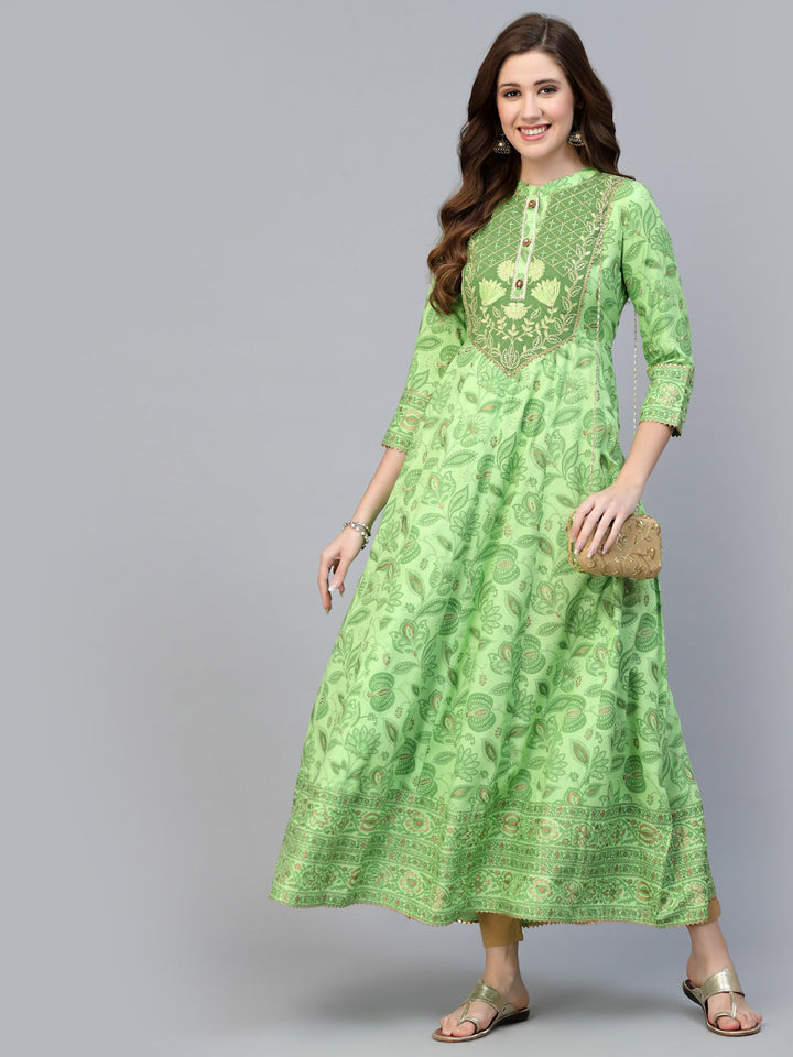 Rayon Printed Anarkali Kurta