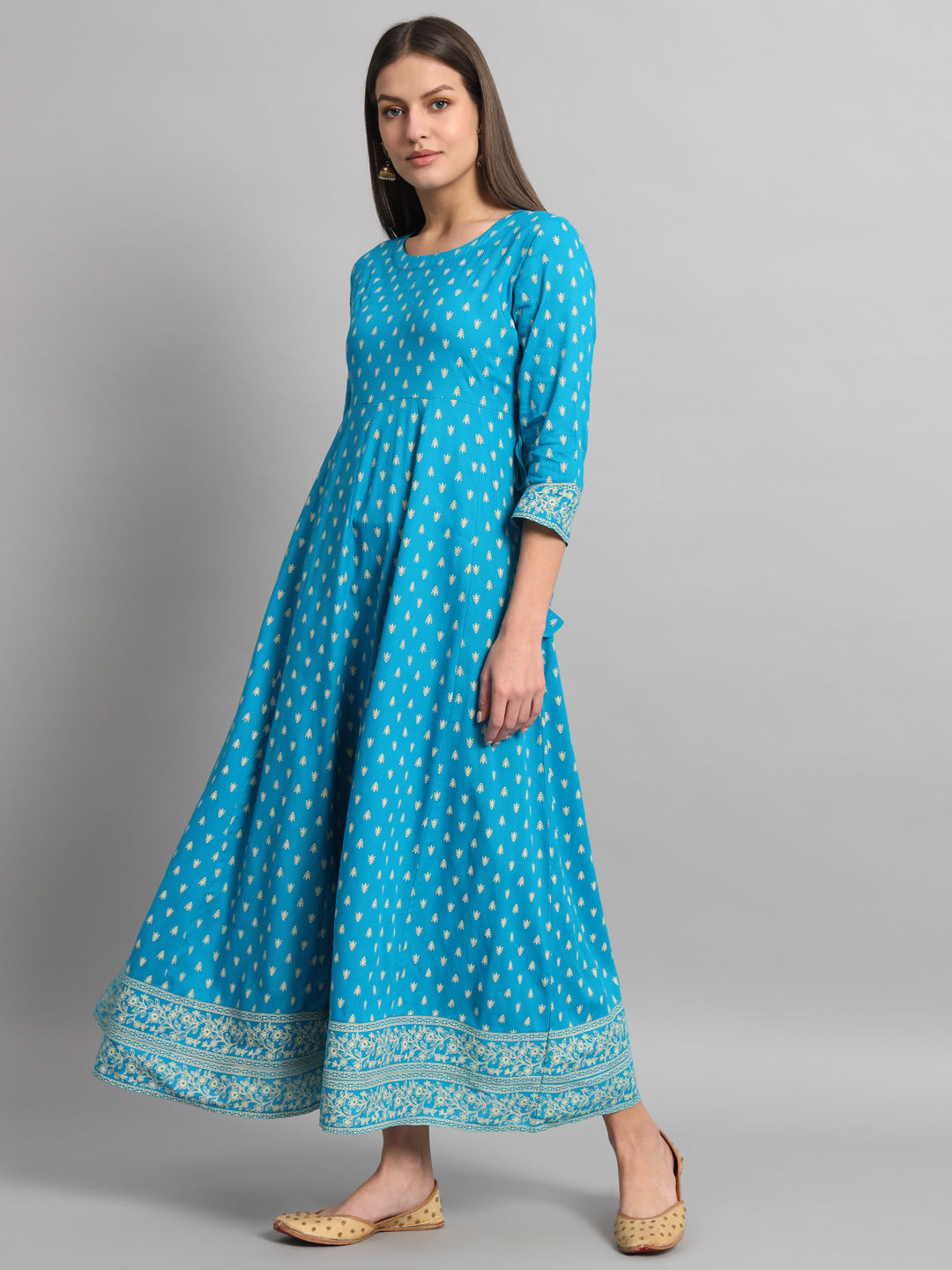 Kbz turquoise rayon printed kurta – wholesale manufacturer & exporter from India