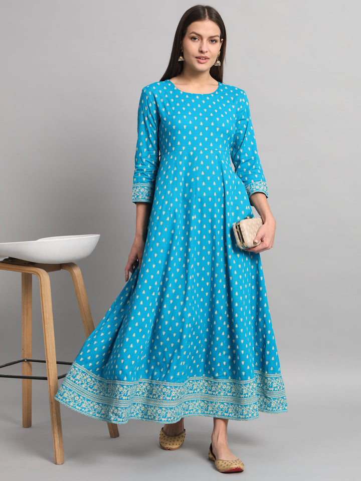 Rayon Printed Anarkali Kurta