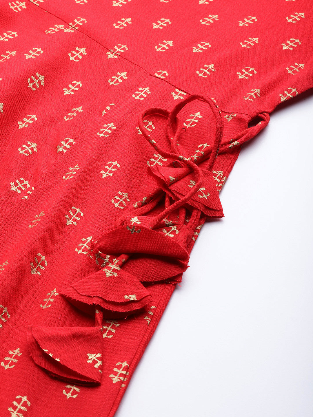 Rayon Printed Anarkali Kurta (Red)