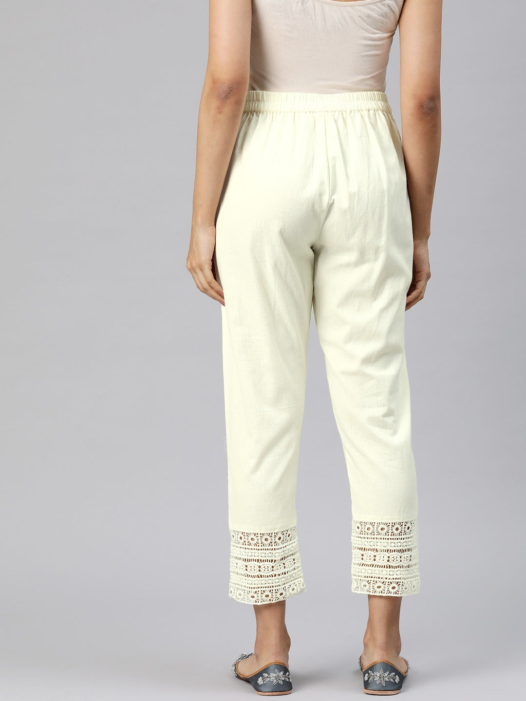 Cotton Fabric Off White Color Palazzo