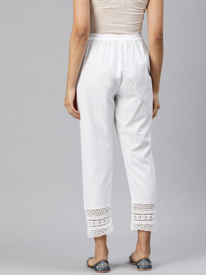 Cotton Fabric White Color Palazzo