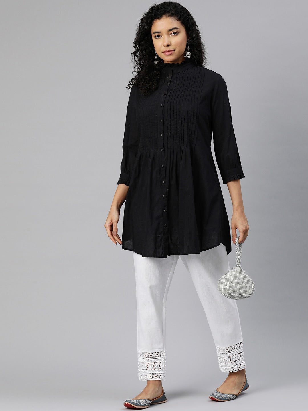 Cotton Fabric White Color Palazzo