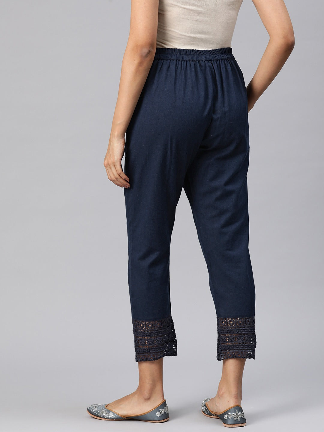 Cotton Fabric Navy Blue Color Palazzo