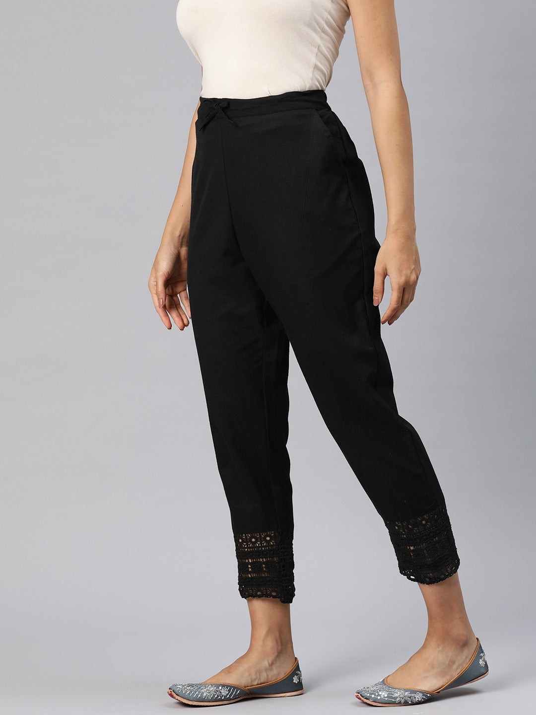 Cotton Fabric Black Color Palazzo