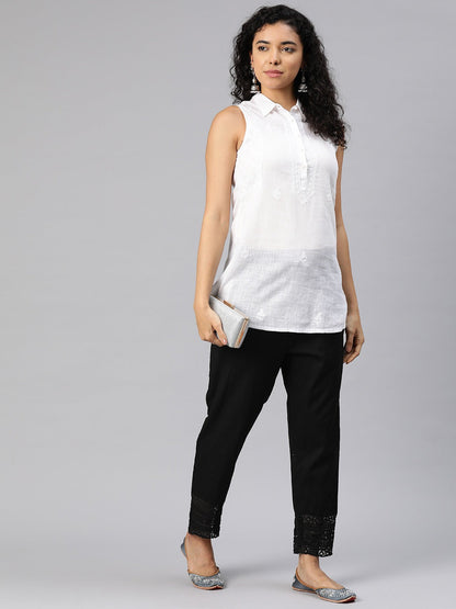 Cotton Fabric Black Color Palazzo