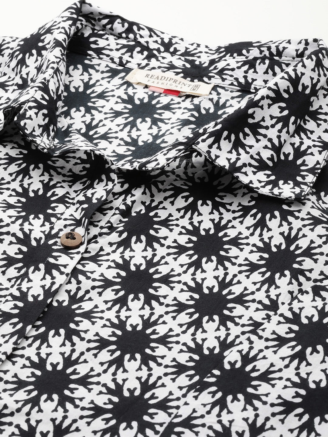 A Line Style Cotton Fabric Black And White Color Kurta And Bottom