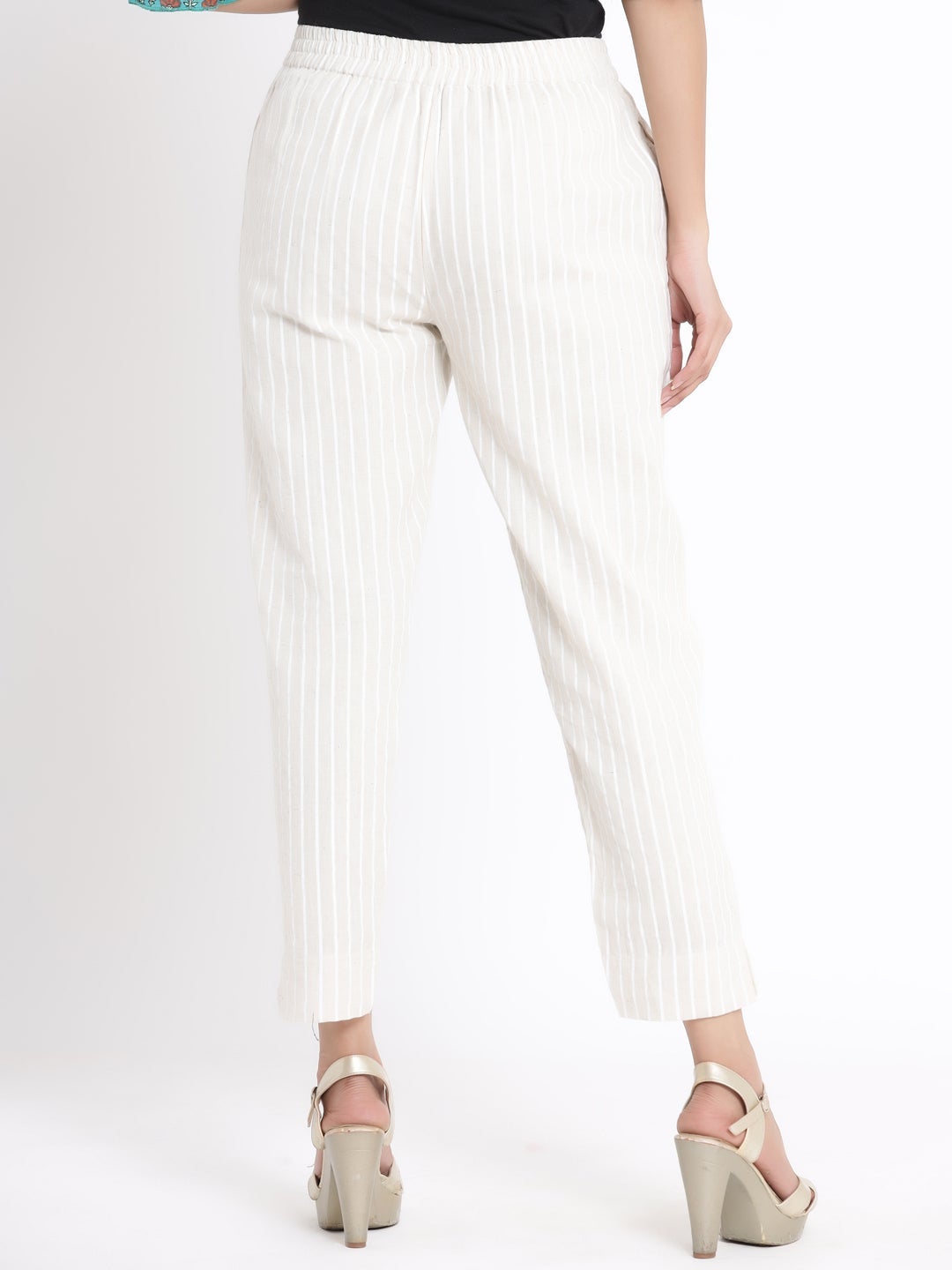 Natural Cotton Flex Striped Slim Fit Pant/Slim Pant