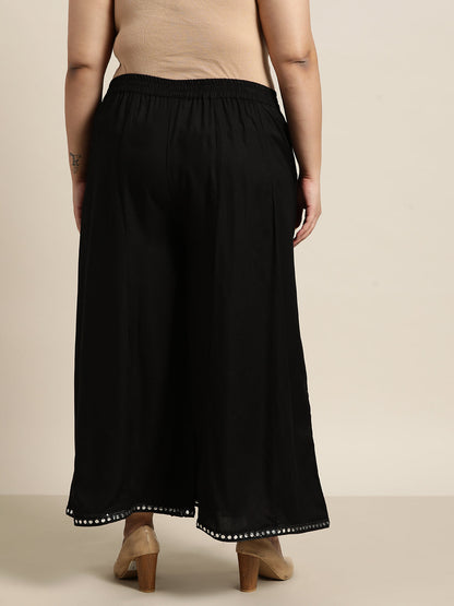 Black Rayon Daily Wear Printed A-Line Kurta