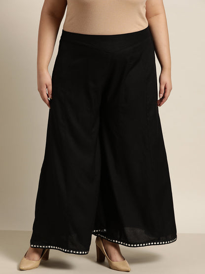 Black Rayon Daily Wear Printed A-Line Kurta