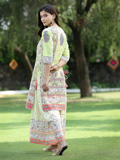 Limegreen Cambric Printed Straight Kurta Sets