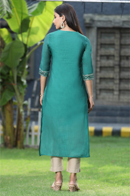 Ramagreen Modal Chanderi Printed Straight Kurta
