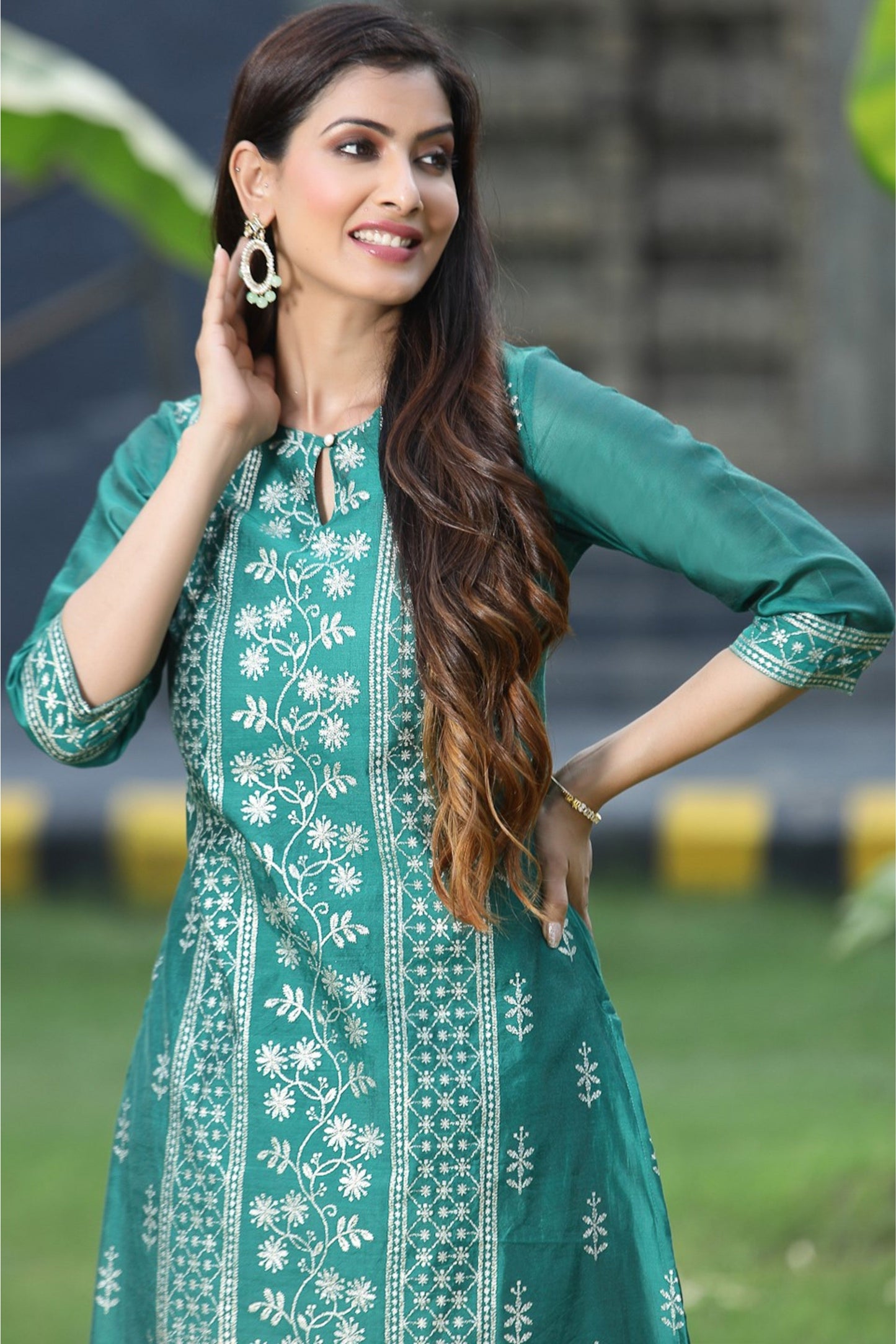 Ramagreen Modal Chanderi Printed Straight Kurta