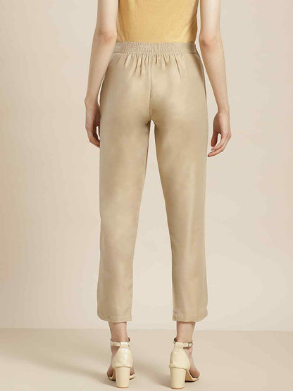 Sandgrey Poly Silk Solid Slim Fit Pant/Slim Pant