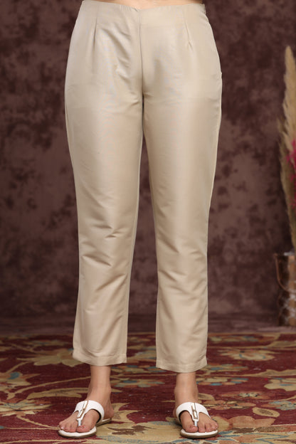 Sandgrey Poly Silk Solid Slim Fit Pant/Slim Pant