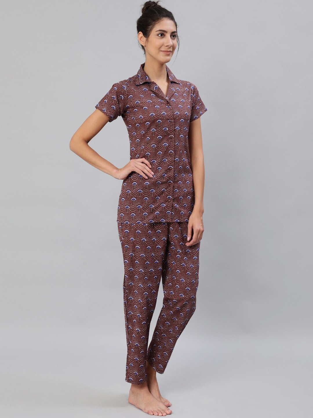 Women Multi Colored Night Suit Set