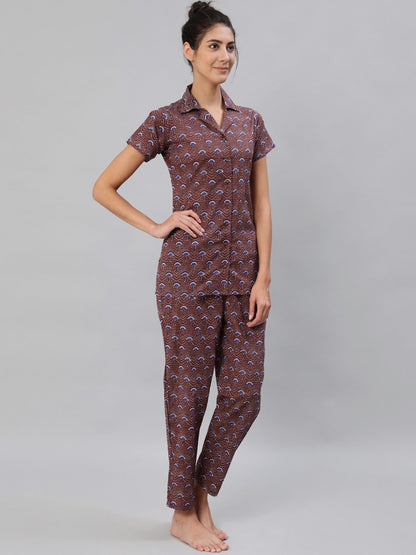 Women Multi Colored Night Suit Set