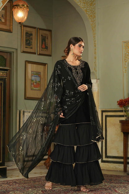 Black Velvet Festive Solid Straight Skd