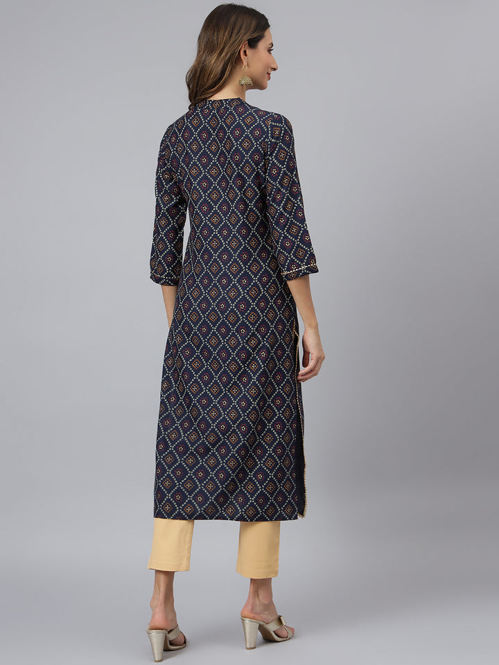 Women Printed Rayon Straight Kurta