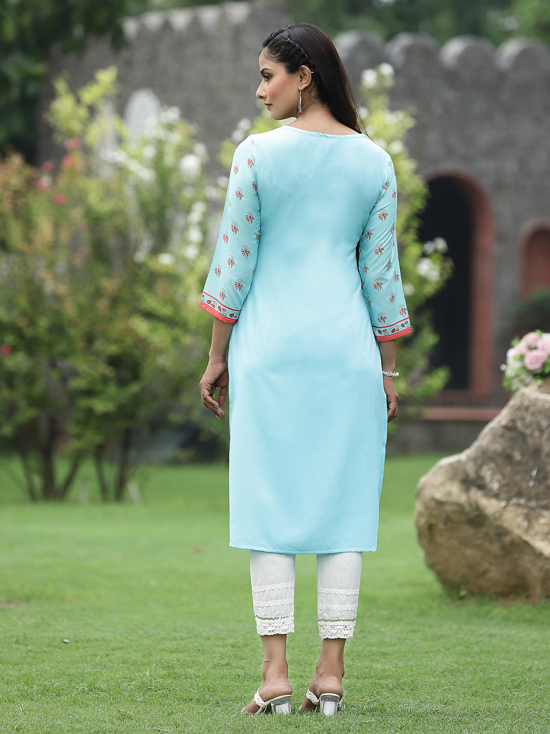 Green Crepe Casual Wear Digital Printed Straight Kurta