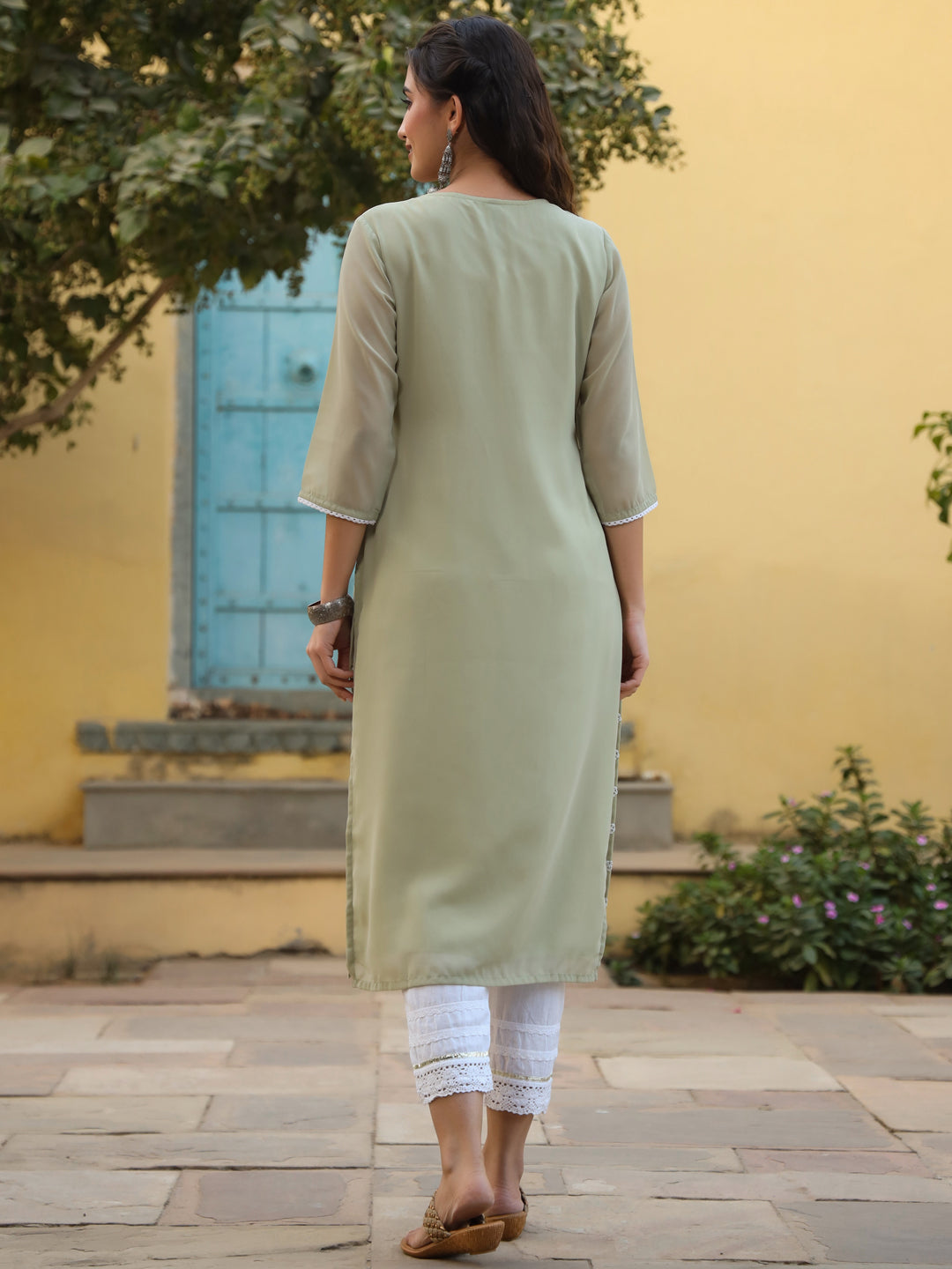 Ltgreen Georgette Printed Kurta