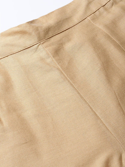 Gold Cotton Flex Solid Slim Fit Pant/Slim Pant